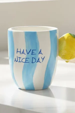 Commander Vite Mug fruité citron 'Solaya' bleu et blanc 20cl